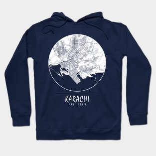 Karachi, Pakistan City Map - Full Moon Hoodie